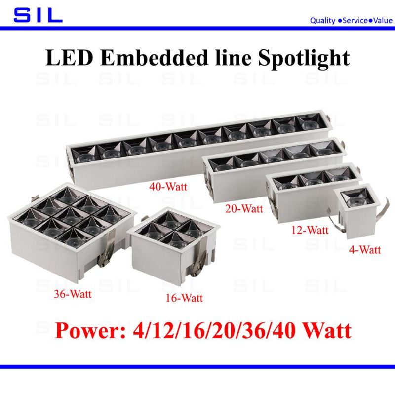 12W Die Casting Heat Dissipation Structured LED Embedded Line Spotlight