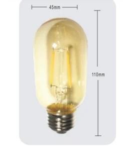 Warm White E27 T45 LED Filament Bulb Lamp2w 4W 6W