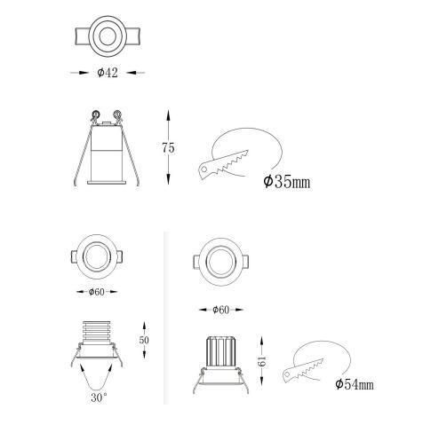 7W 24W 30W 36W Spotlight Adjustable Rail Track Lamp