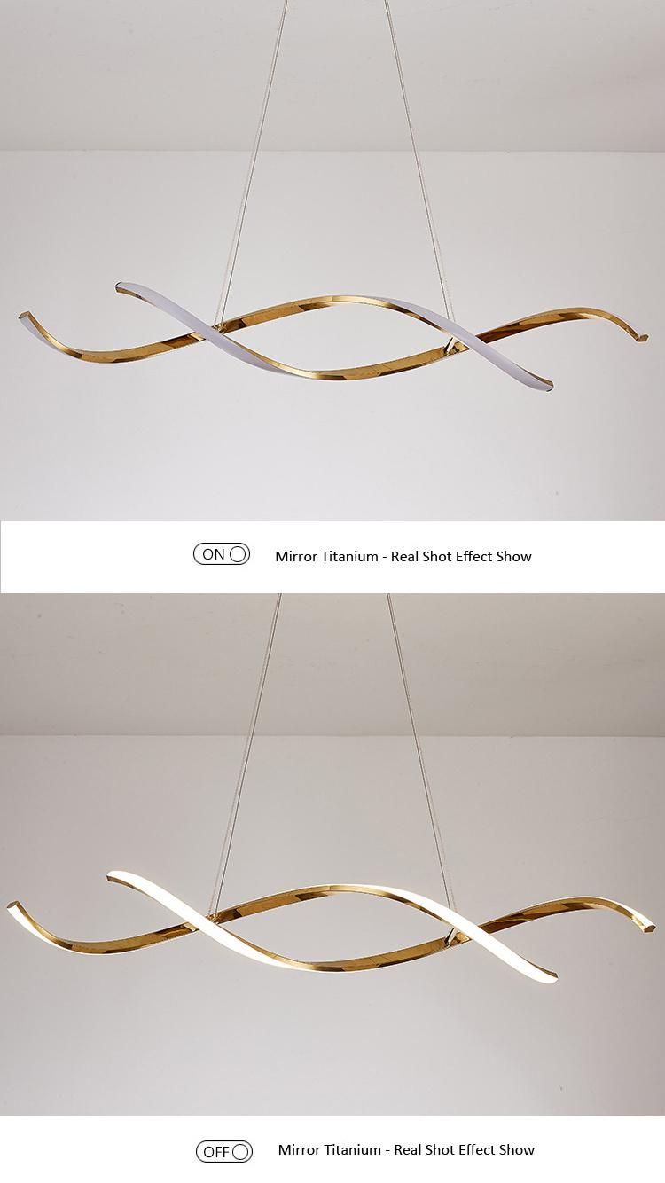 Minimalist Linear Restaurant Bar Designer Front Desk LED Hanging Ring Lamp Kitchen Pendant Light