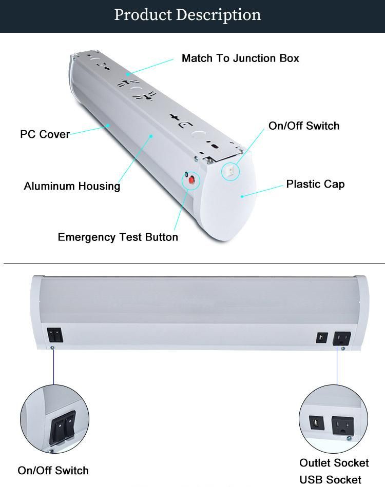 Wall Mounted Medical Bedhead LED Linear Lighting with Outlet Socket