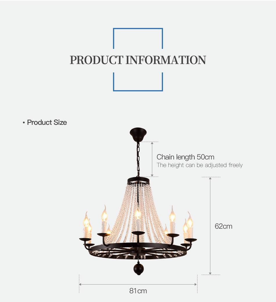 Crystal Glass Bedroom Chandelier Ceiling Pendant Light