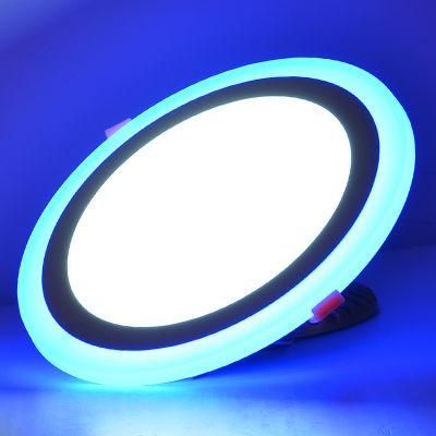 Multicolor Slim Recessed Round Lamp Double Color LED Panel Light 24W