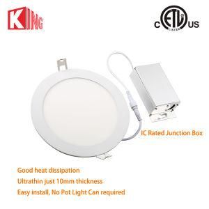 High PF Cool White Ultra Slim Round LED Panel Light 100lm/W