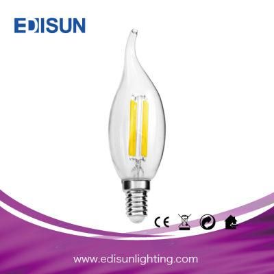 C37 Candle LED Filament Bulb E14 E27 Energy Saving Vintage Lamp