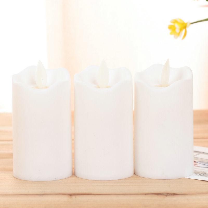 Battery Operated Flameless LED Pillar Candles with Timer Flickering Electric Decorative Light