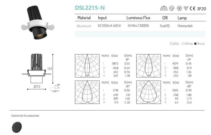 Modern New Products Aluminium Recessed 15W Downlight LED Trimless Downlight Lighting