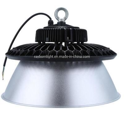 160lm/W Round 100W UFO High Bay LED Light with Alumilum PC Cover