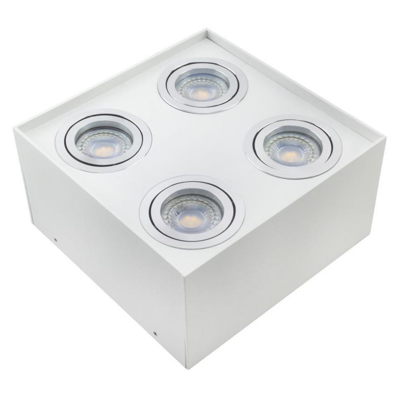 Europe Distributor Hot-Selling 4 Heads Square LED Downlight Fixture GU10 Ceiling Lamps