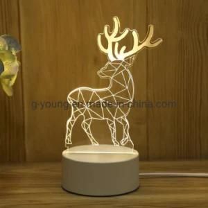 3D LED Night Light Christmas Gift Romantic Creative Acrylic Reading Light for Bedroom Lamp