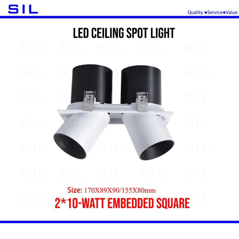 20W Commercial Indoor Spotlight Adjustable Recessed Ceiling LED Spot Light