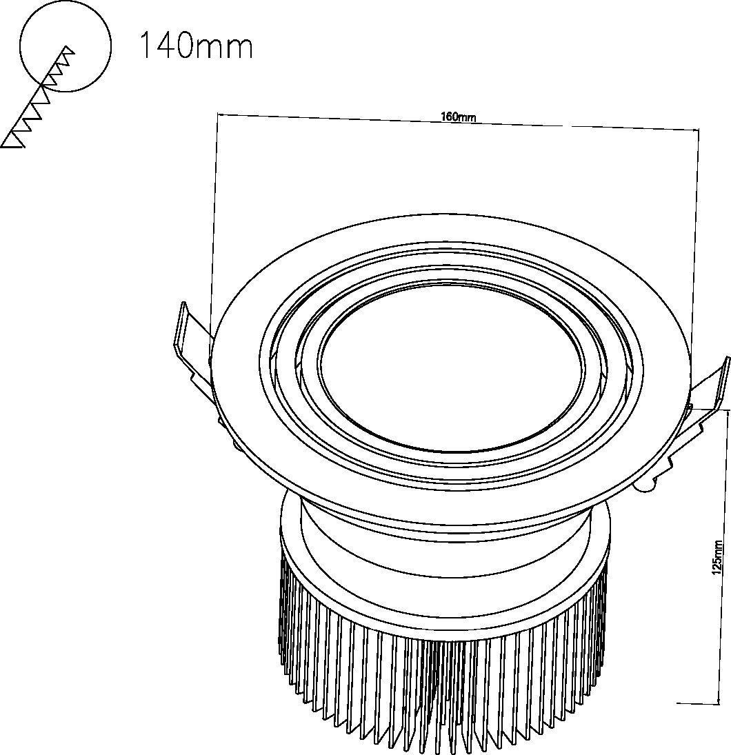 Distributor Metal Die-Casting Aluminum Deep Reflect Round Square Recessed 34 Watt LED Downlight COB
