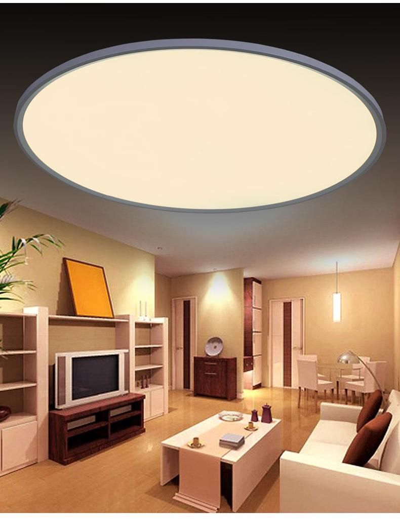 Ultra-Thin White or Black Aluminum Fitting 40cm 50cm 60cm LED Panel Ceiling Lamp