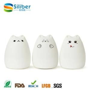 2017 Trending Product Cute Colourful Silicon Cat Shape Night Lamp