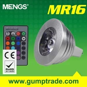 Mengs&reg; MR16 3W RGB Dimmable LED Bulb with CE RoHS SMD 2 Years&prime; Warranty, 16 Colour, IR Remote Control (11018001400)