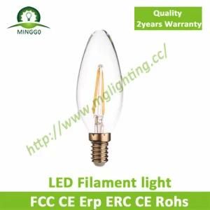 Decorative Light C37 220V~240V 2W LED Filament Candle Bulb