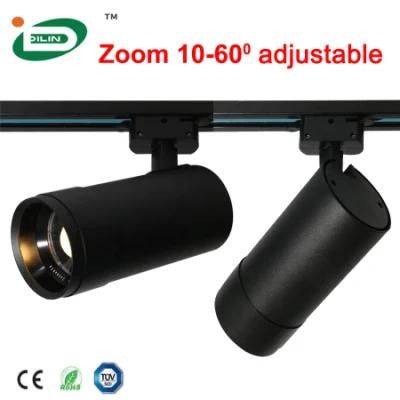 Super Bright COB Zoom 30 W Dimmable Clothing Adjustable Store Rail LED Track Lighting Kits