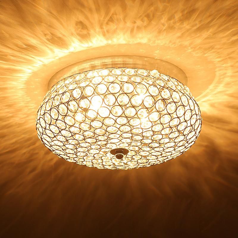 Factory Wholesale Bedroom Lights Corridor Aisle Hall Balcony Modern Round Crystal Ceiling Lamps