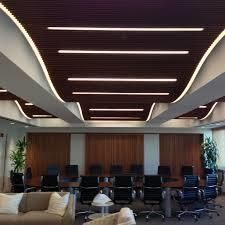Suspension Rectangular Linear Light Fixture LED Pendant Linear Light for Office Bank Gym