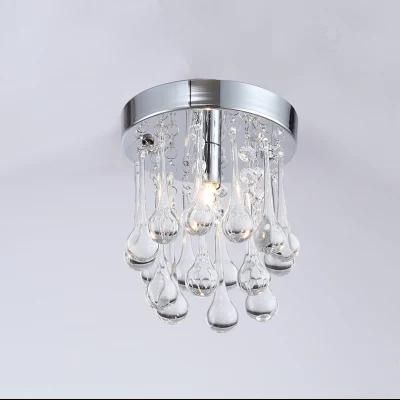 Creative Mini Personality Raindrop Crystal Chandelier K9 Ceiling Light Simple Crystal Ceiling Lamp