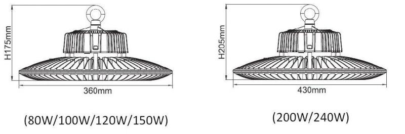 Outdoor Indoor IP65 UFO Industrial LED High Bay Light