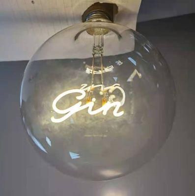 Alphabet Gin Word Pendant Lamp LED Filament Light Bulb