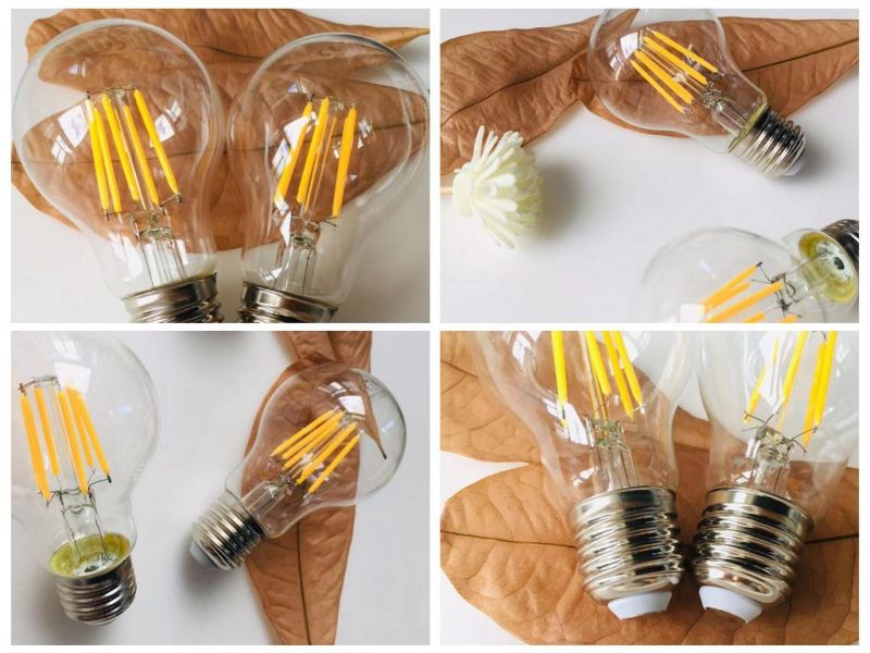 LED Filament Lamp A60 LED Filament Bulb 6W Amber E27/B22 ODM OEM Chinese Fctory Price with CE Certified