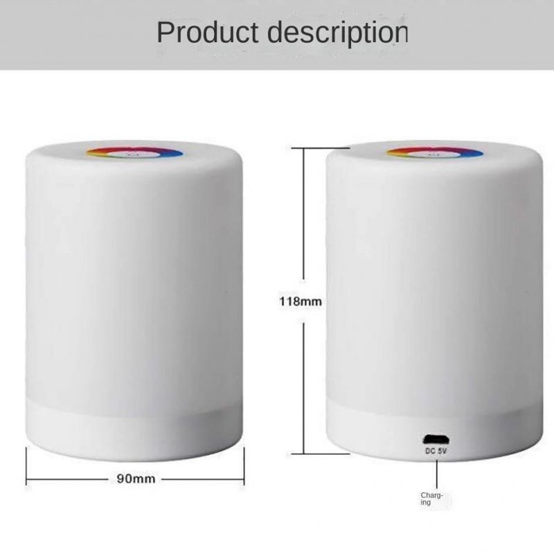 LED Touch Control Induction Dimmer Lamp Smart Dimmable RGB Color Change Rechargeable Bedside Night Light