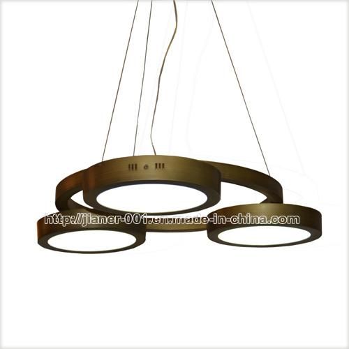 Modern Round Kitchen LED Hanging Pendant Light for Hotel Restaurant in Bronze Finished