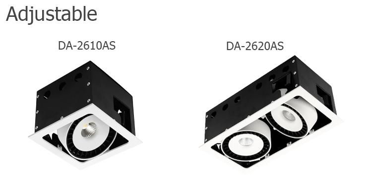 Double Head LED Downlight Deep Recessed Grille Light