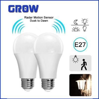 Smart E27 Rador Sensor 220V-240V 10W LED Bulb SMD2835 Intelligent LED Microwave Radar Detection Motion Sensor Bulb Lamp