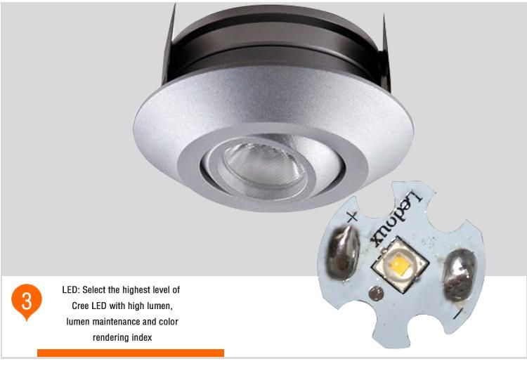 1W Fixed Recessed Small Mini Moving Head ceiling Indoor Home Flood COB Wall Wash Spotlight LED Spot Light