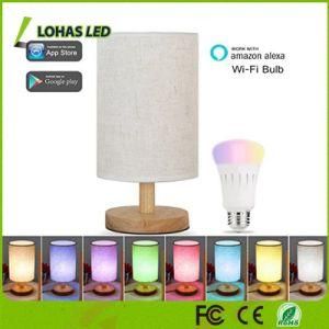 Multicolored Smart LED Table Lamps Bulb A19 60W Equivalent WiFi Farbic Table Lamp