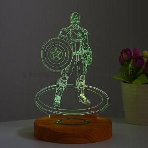 Wooden Design Wireless Charger Smart LED Rechargeable Table Desk Lamp