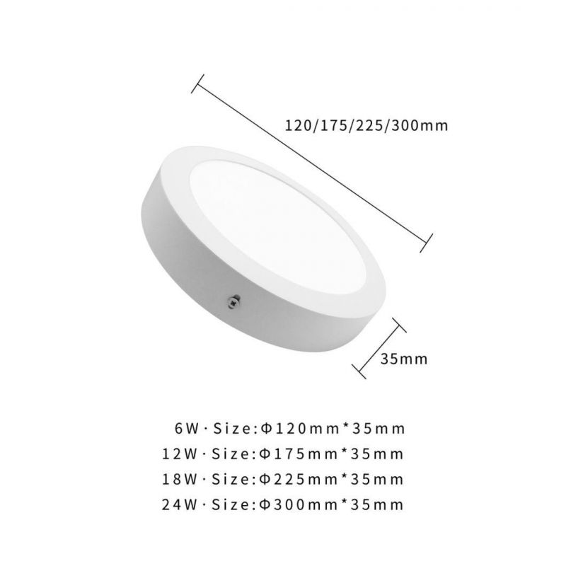 LED Surface Mounted Panel Ceiling Light Fixture Flat Flush Mount Downlight Lamp for Closet/Hallway/Stairs/Bathroom