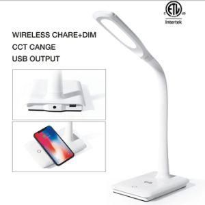 Ht8230sx LED Table Lamp Wireless Charger USB Dim Color Change Modern Desk Lamp