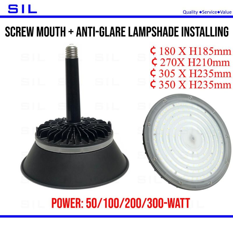 Hot Selling High Bay LED Light Fixtures 50W 100W 200W 300watt LED Knob Screw Port Light LED High Bay Light