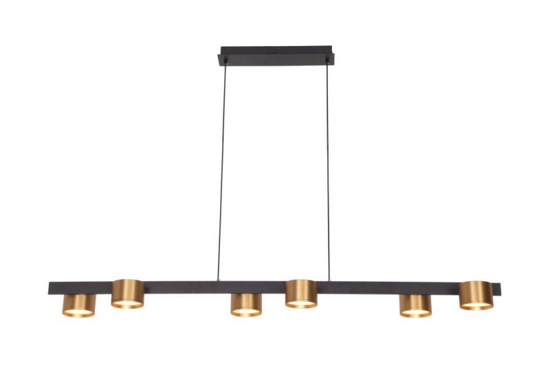 Masivel Lighting Modern Aluminum Linear LED Pendant Light Brass Cylinder Decorative LED Chandelier