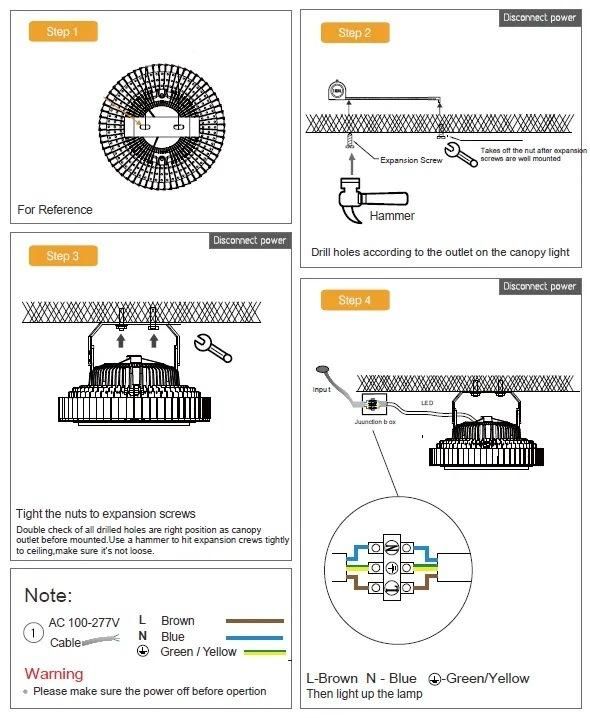 New Design 0-10 Dimmable Dali Waterproof LED High Bay Light for Wareshouse Lighting