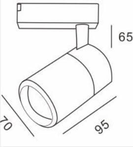 12W LED Track Light High Efficiency with Drive Adapter Aluminum Spotlight