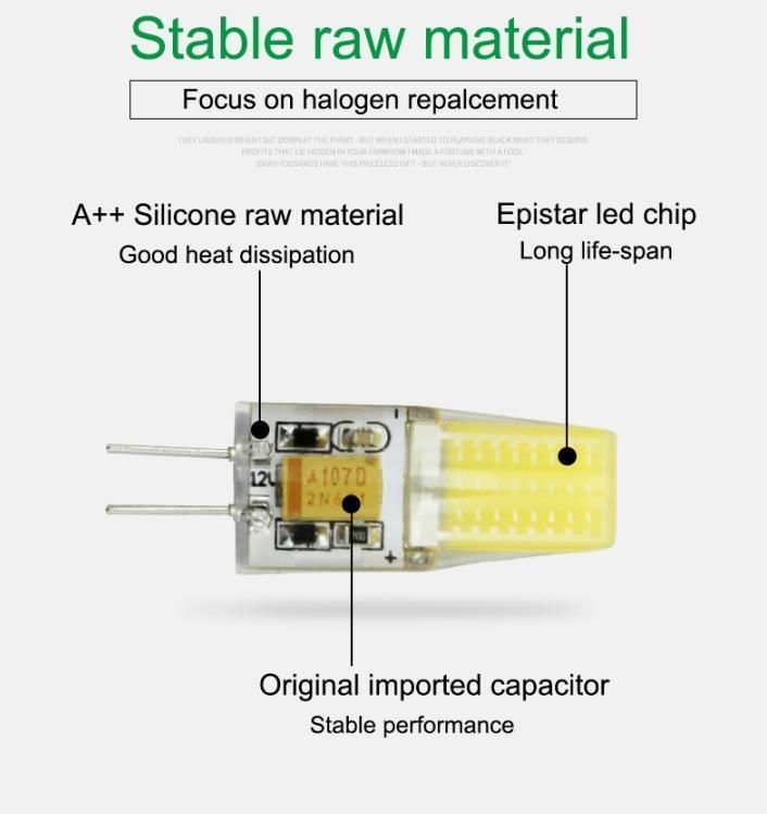G4 LED Bulb Bi-Pin COB AC/DC 12 Volt 3W Landscape Light 2 (Equivalent 20 Watt G4 Halogen lamp) , 3000K 250lm Warm White G4 G9 LED Lamp