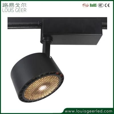 Lens+Reflector LED Track Lighting Fixture 30W Warm White. 15 24 38 Degree, White Black Finish Option LED Light Lamp