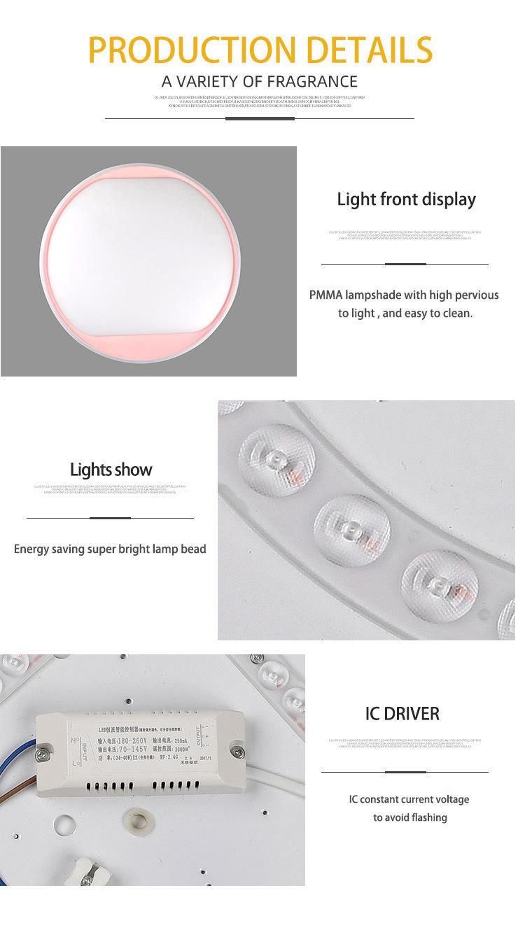 Decorative Bedroom Sensor Office 12V Fabric LED Ceiling Lamp with Energy Ceiling Light