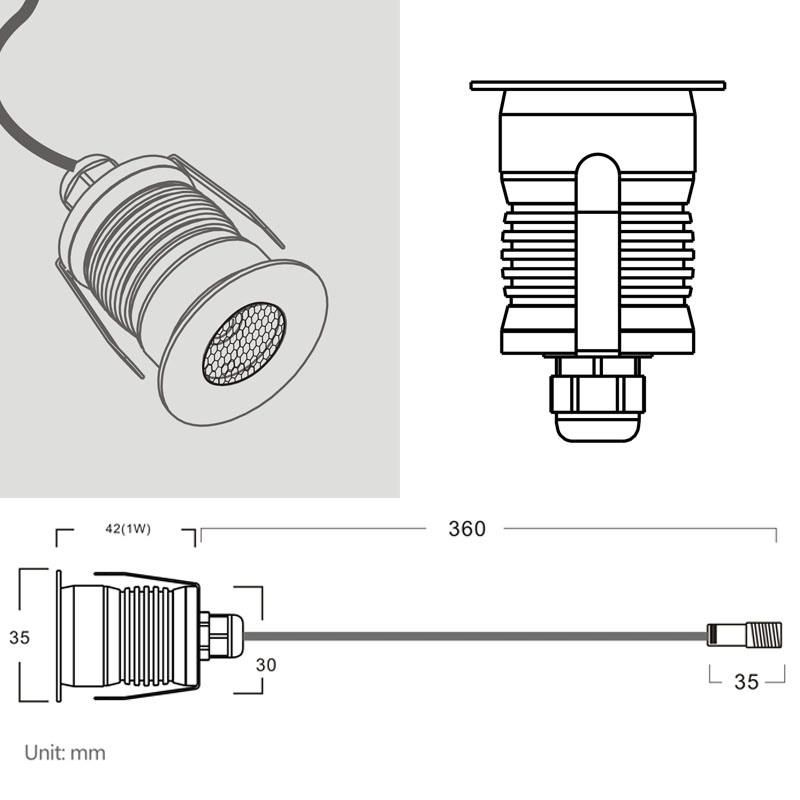 1W 3W 12V Sauna SPA Pool Lighting LED Spot Lamp