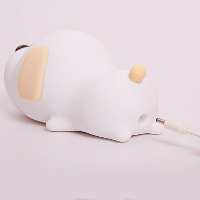 Dropshipping Bedside Silicone Small Dog Silicone LED Night Light Timing for Kids USB Rechargeable Table Lamp Bedroom Light