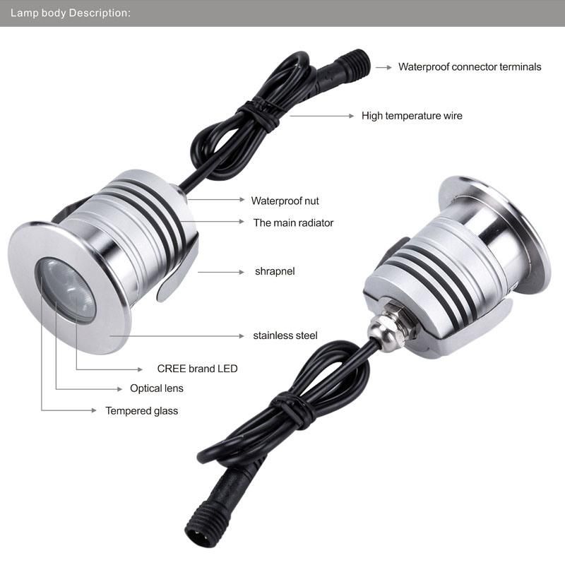 IP68 Pool Spot Lamp 3W Mini LED Lighting Garden Light