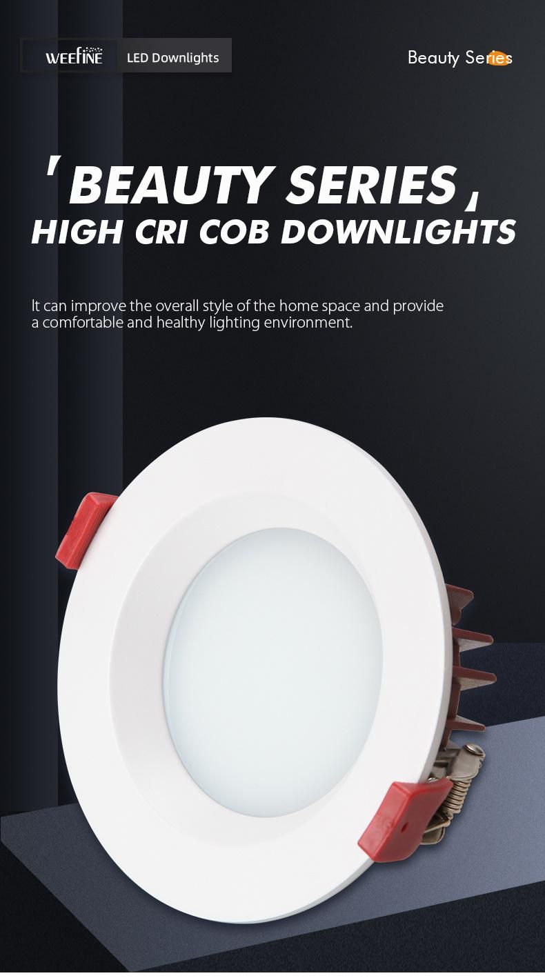 High Quality Indoor Spot Light Three Color Energy Saving Round Recessed LED Downlight (WF-LDL-MR-10W)