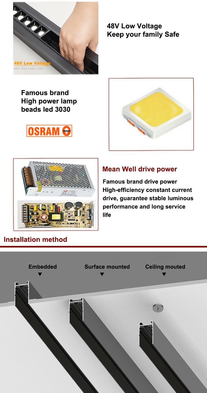 Magnet Personalise Rail COB Osram 3030 Thin DC48V Fold LED Track Light Lamps