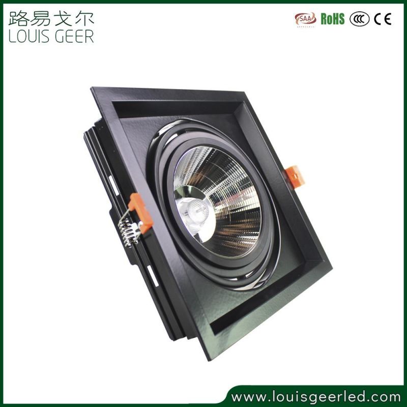 2020 New Design 12W Recessed Square Shape LED Grille Lamp Black Ceiling Grille Light for Fashionable Stores