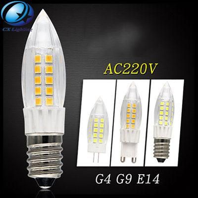 3.5W G4 G9 E14 220V Ceramic Candle 2835 LED Bulb